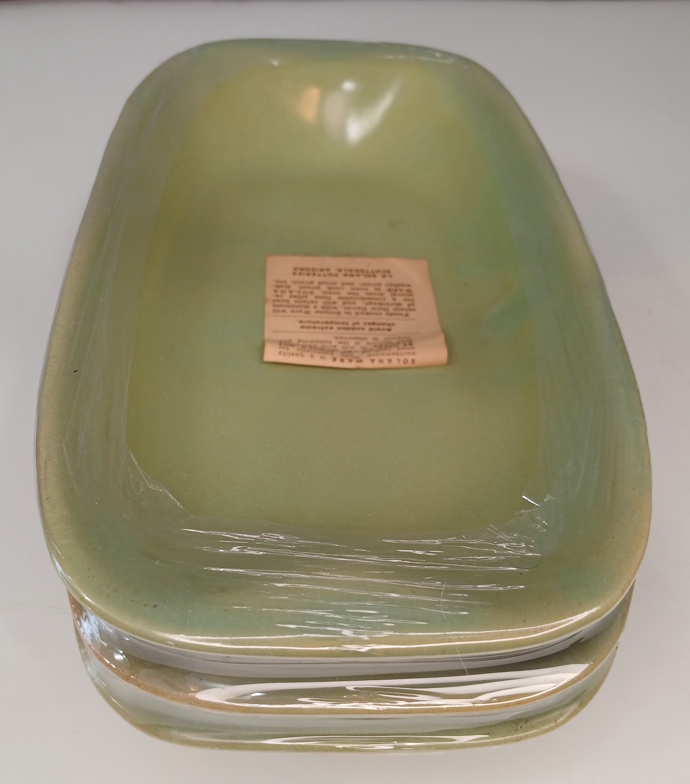 La Solana Small 9.25 Inch Rectangular Serving Dishes Platters Set Of 3 Green NOS