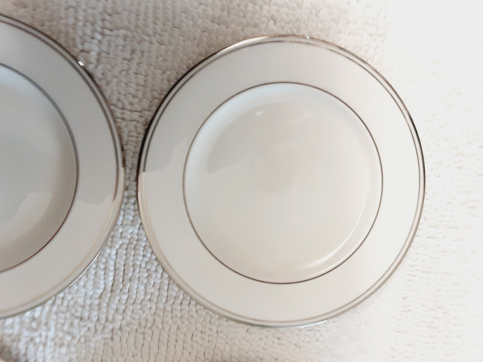 Lenox Federal Platinum Dessert Plates 8 inch Dishwasher Safe Set Of 4 White