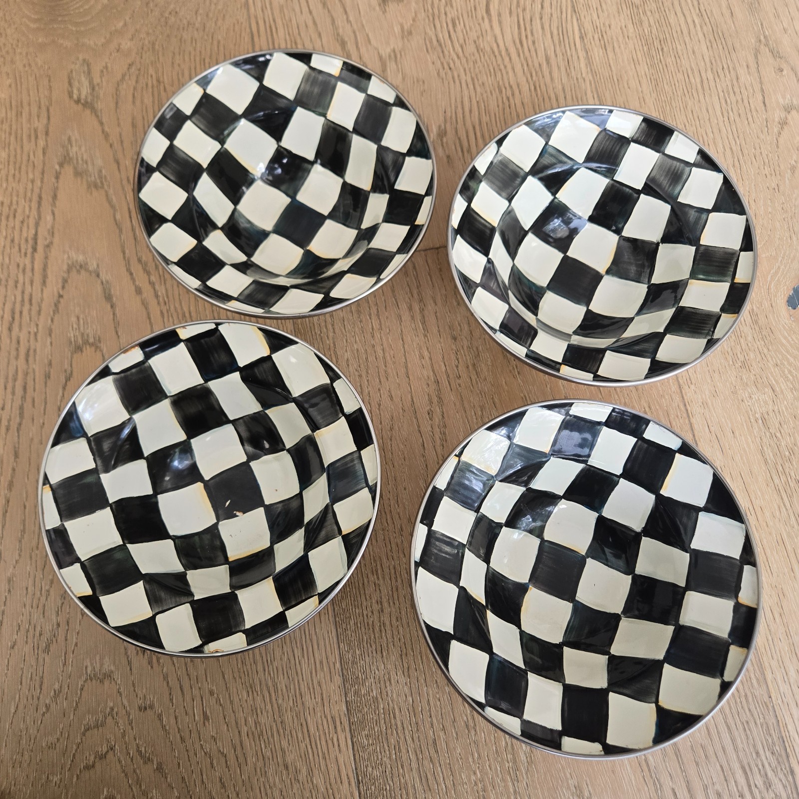 McKenzie Childs classic metal 8″ small bowls – SET OF 4