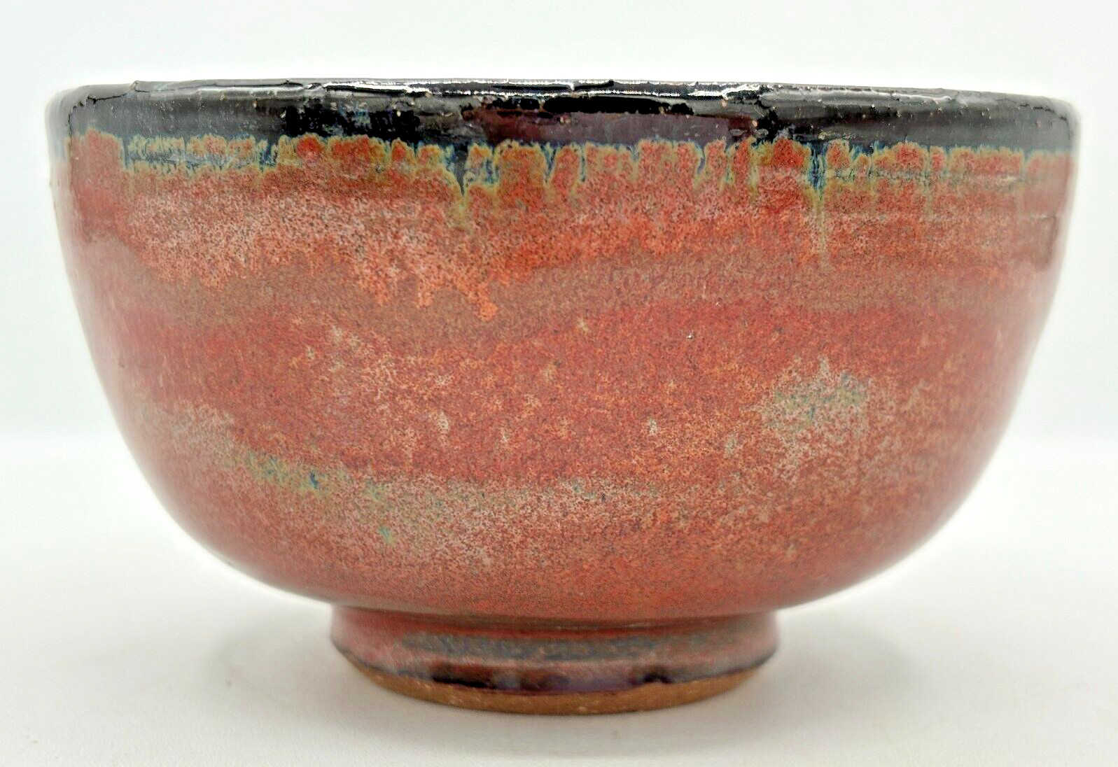 Stoneware Snack Bowls Firewood Kiln Glaze Set of 3 Wheel Thrown Studio Art