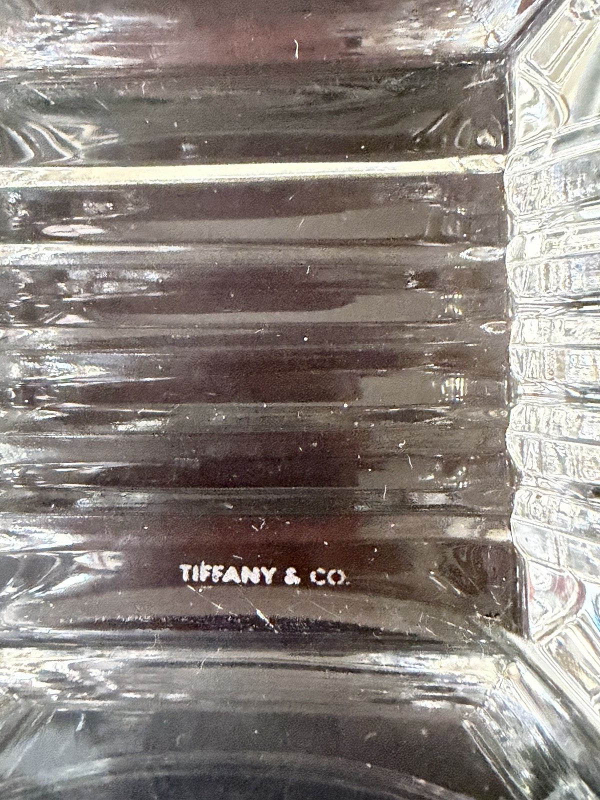 TIFFANY & CO Metropolis 4.25″ Square Bowl Cut Lead Crystal Made in Germany