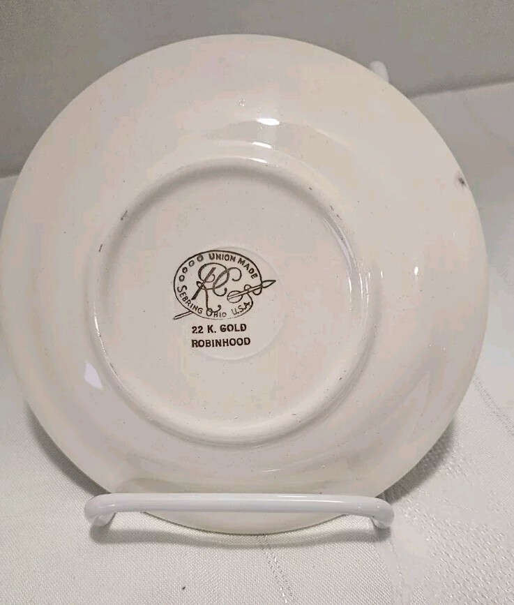 Set of 5 Vintage Saucers, Royal China, Robinhood Regal Shape Pattern 5.5″