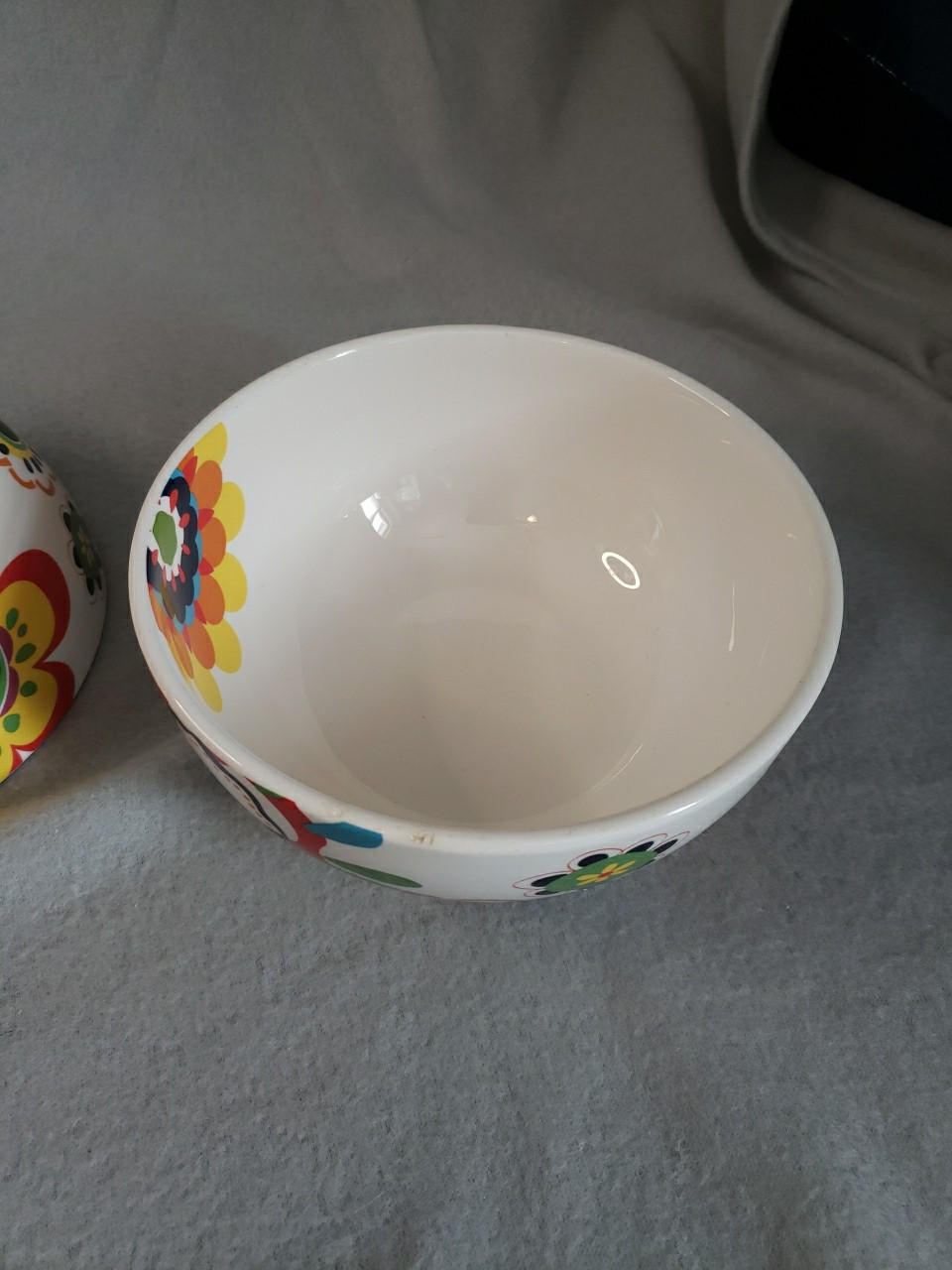 Pier 1 Retro Flower Ironstone Bowl 6.5 in Groovy Colorful Floral Dish