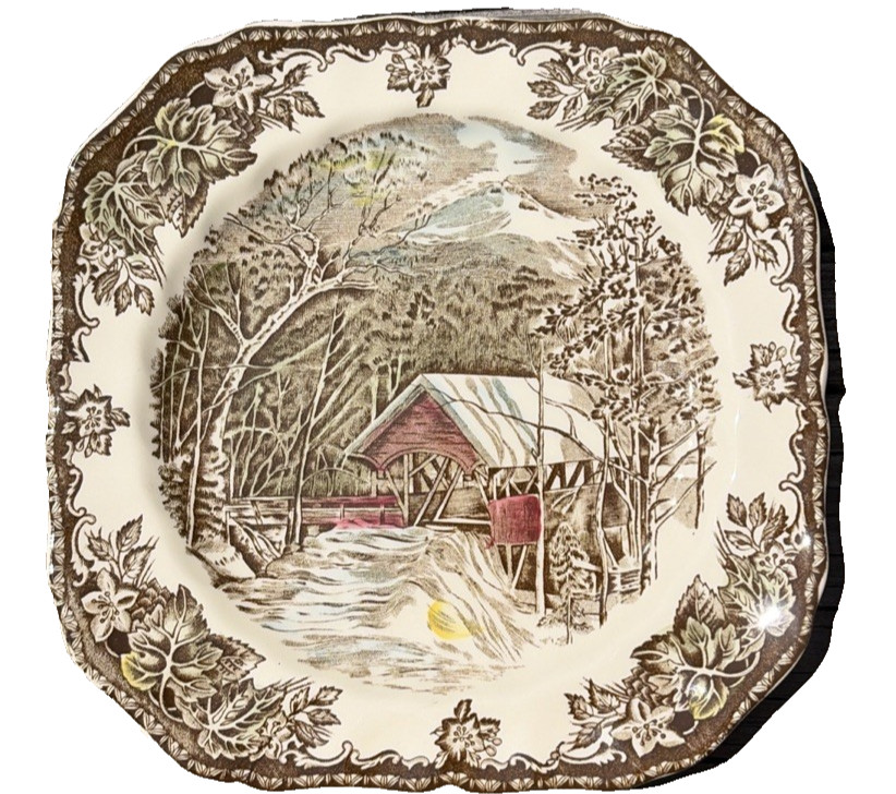 Johnson Brothers The Friendly Village The Covered Bridge Square 7.5” Salad Plate