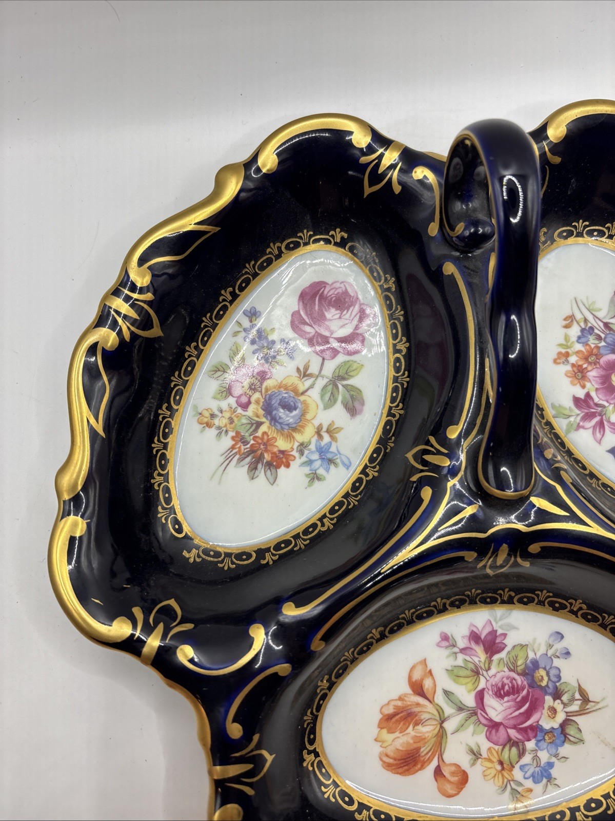 JLMENAU GRAF VON HENNEBERG 1777 ECHT KOBALT Vintage DIVIDED DISH, c.1934 Candy