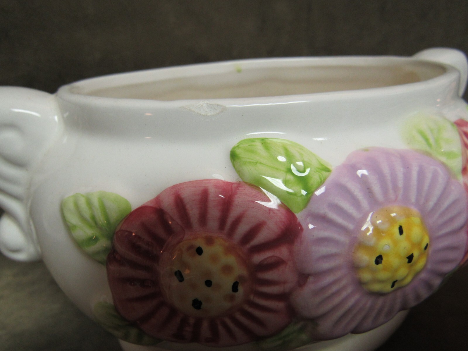 Vintage 1970’s Mini/Small Daisy/Flower Tureen Covered Dish HP Pottery Japan
