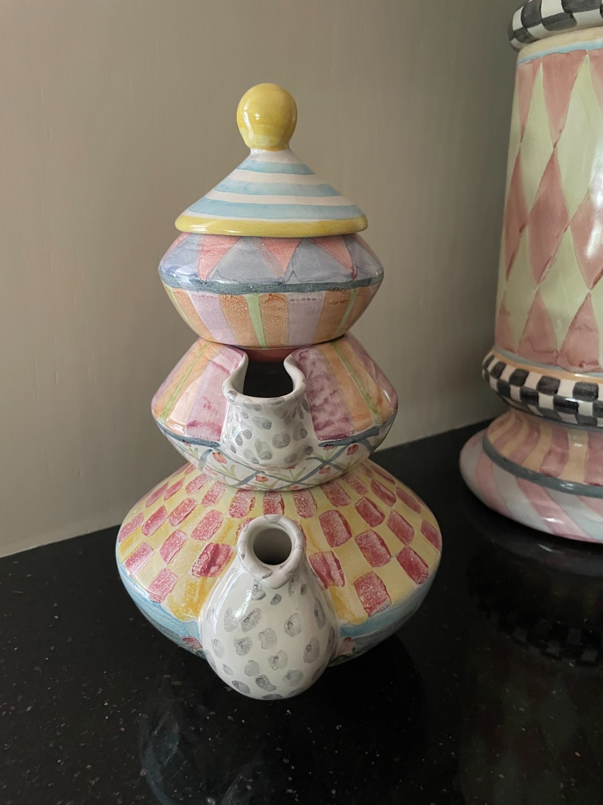 Vintage Mackenzie Childs High Tea Set Pot Creamer Sugar WALLCOURT IMRIE 4 piece