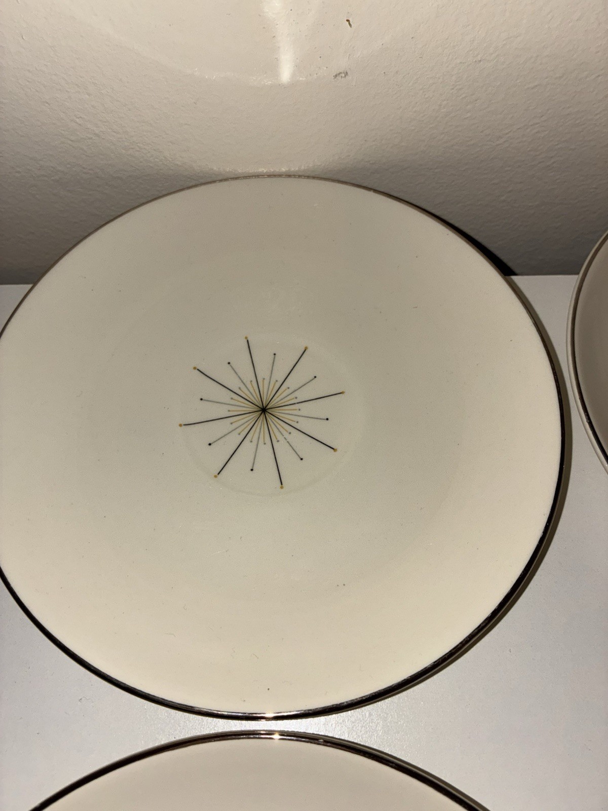 Vtg HLC Modern Star Saucers Set Of 4 MCM Atomic Starburst 💫 Homer Laughlin