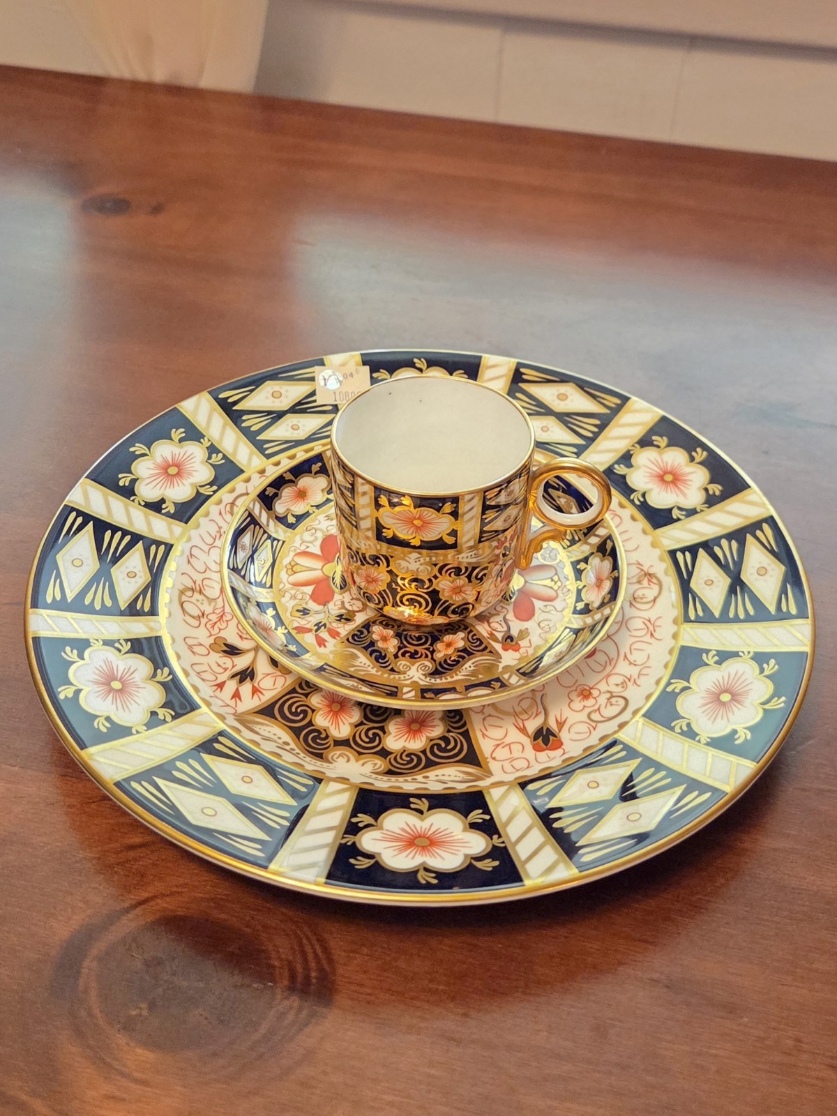 Royal Crown Derby Traditional Imari Handpainted Salad Plate Cup Saucer 3pcs