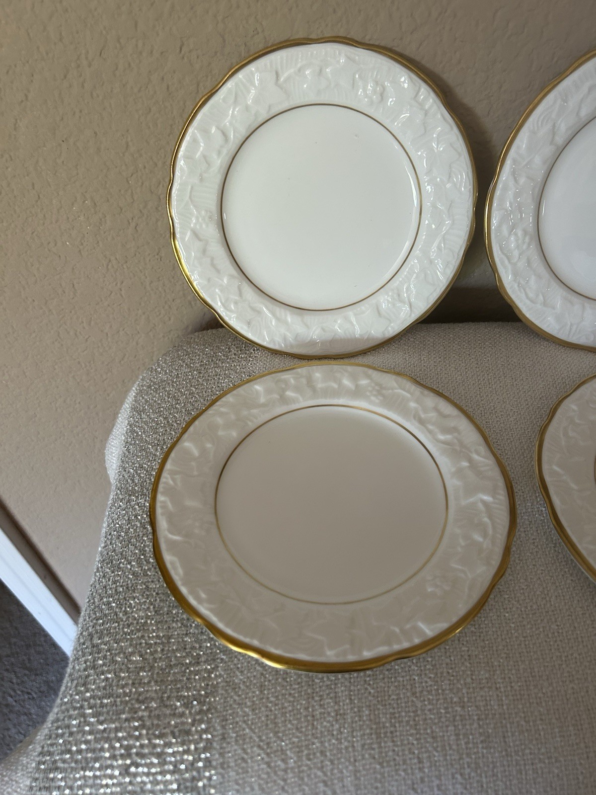 Set of 6 Royal Stafford ‘Old English Oak Gold’ 6-1/2” Bread Plates-#764261