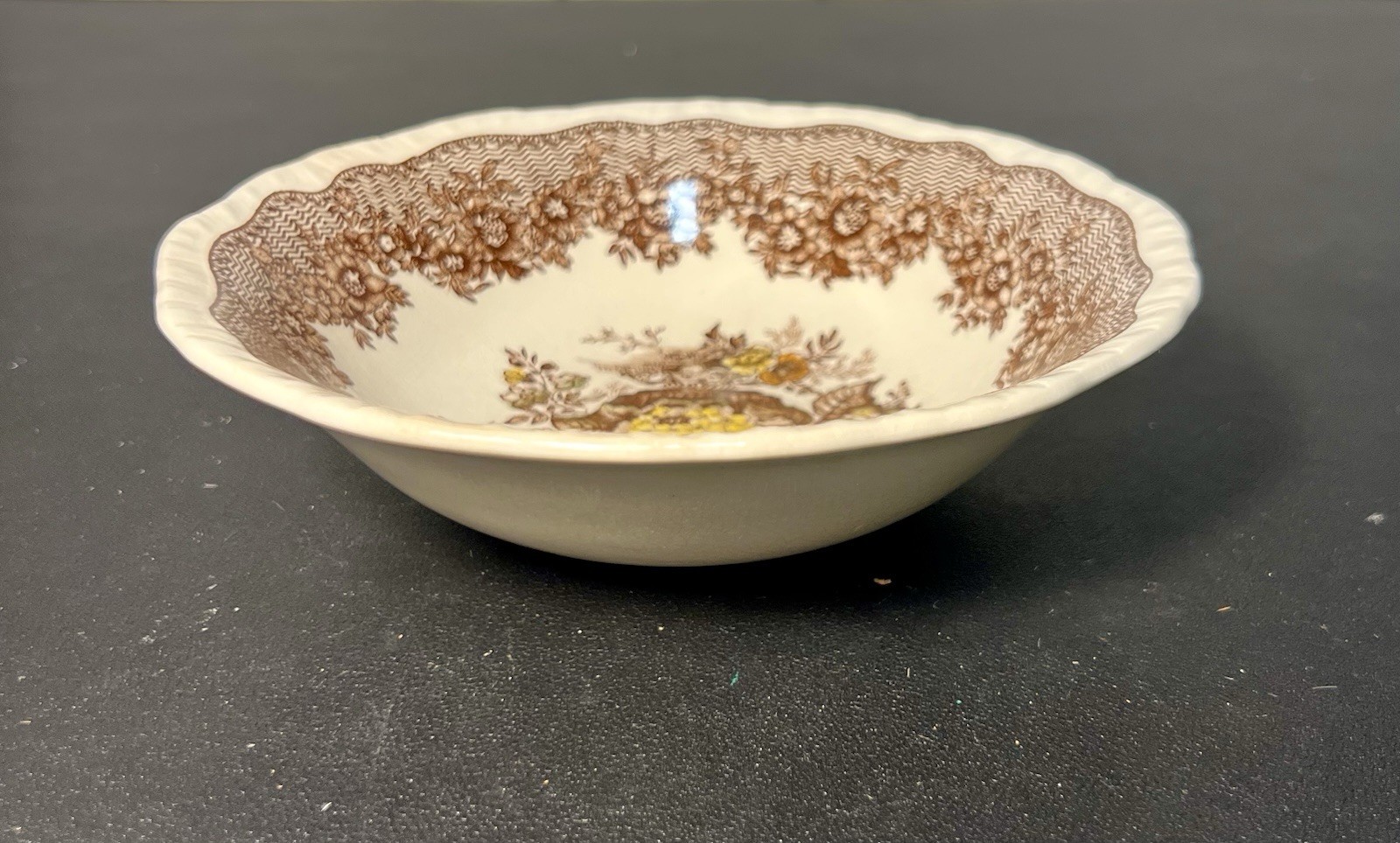 Mason’s England 1963 Cereal Bowl Ascot Brown Transferware Ironstone, 6.25×2”