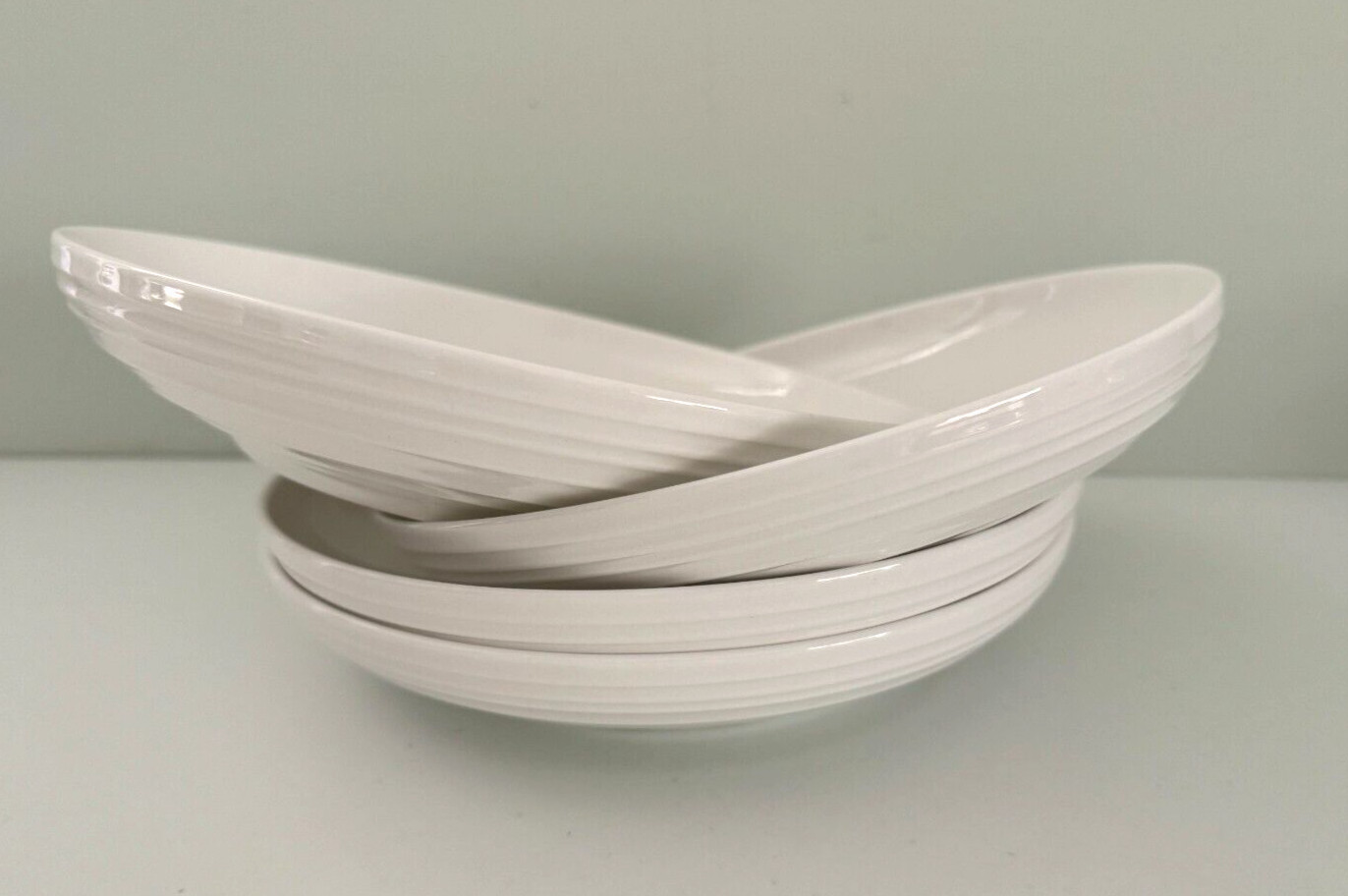New Mikasa Ciara Set of 4 Pasta Bowls 9″ Bone China White MIKASA Plates New