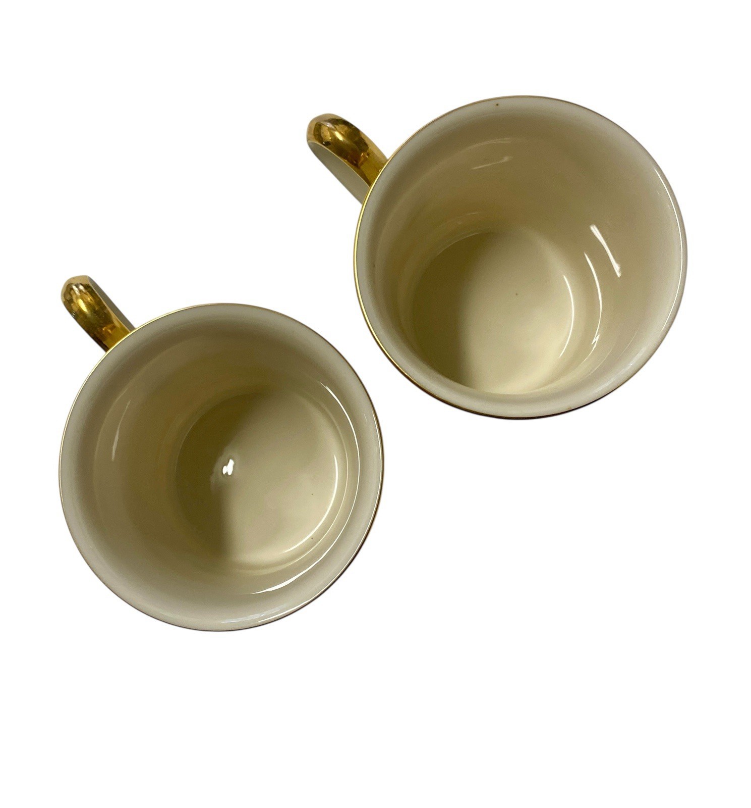 Lenox Holiday Porcelain Mugs Set Of 2 Holly Berries 24K Gold Trim Made In USA