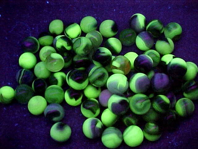 100 MIXED JABO UV REACTIVE GLASS MARBLES . $54.99
