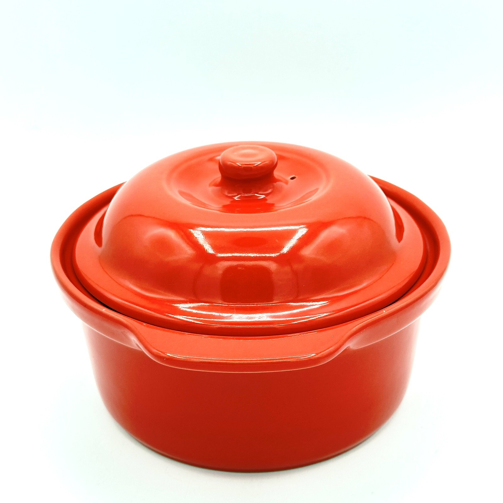 Cerutil Red Made In Portugal Stoneware Crock with Lid 6.25 X 3 Inches