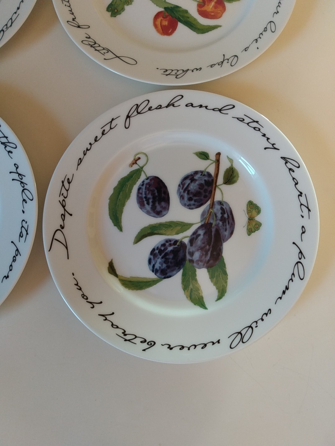 William Sonoma Orchard Suite Collection 4 Salad Plates