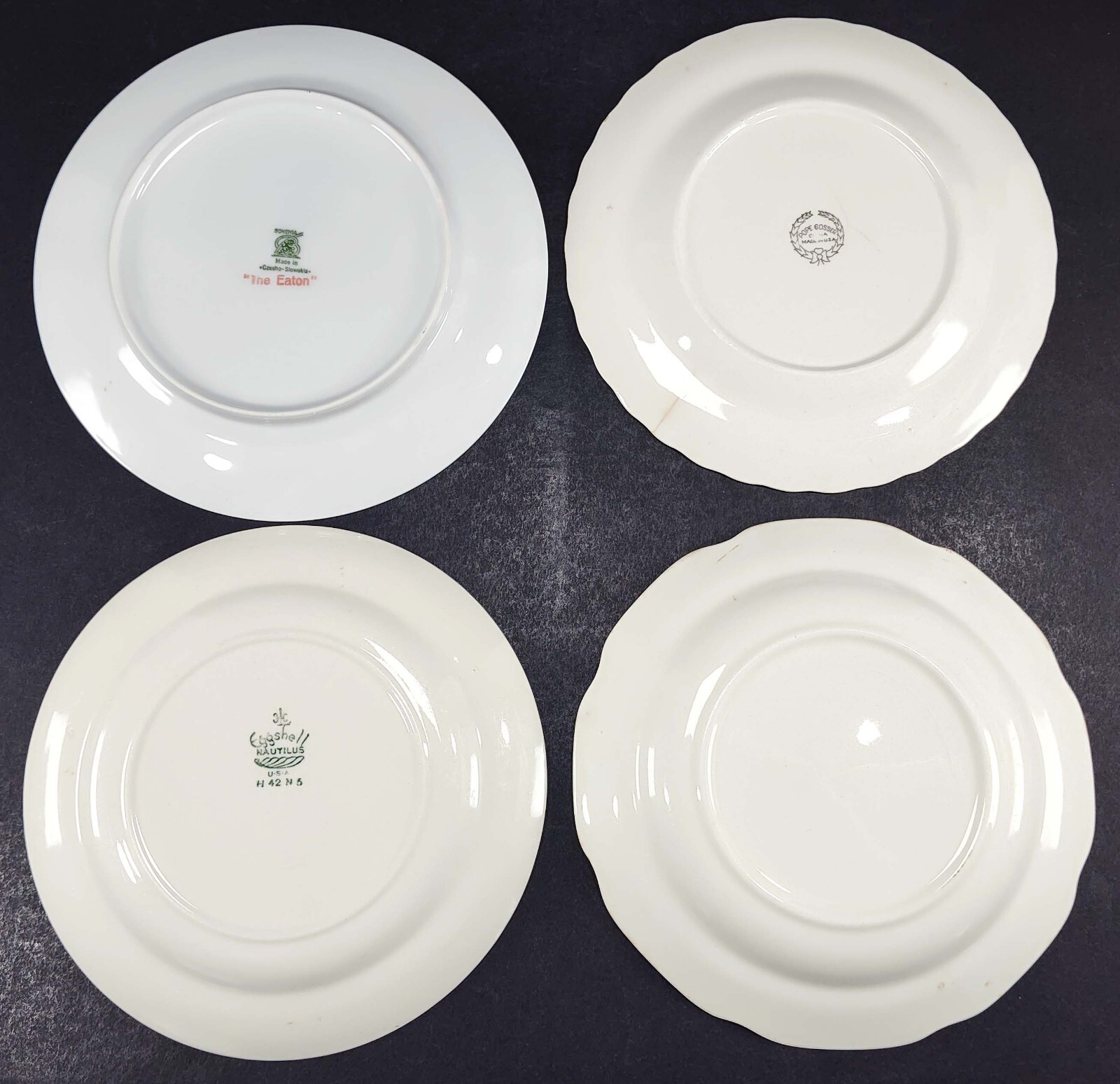 4 Vintage Mismatched China Salad Plates Gallery Wall Collection Display Cracked