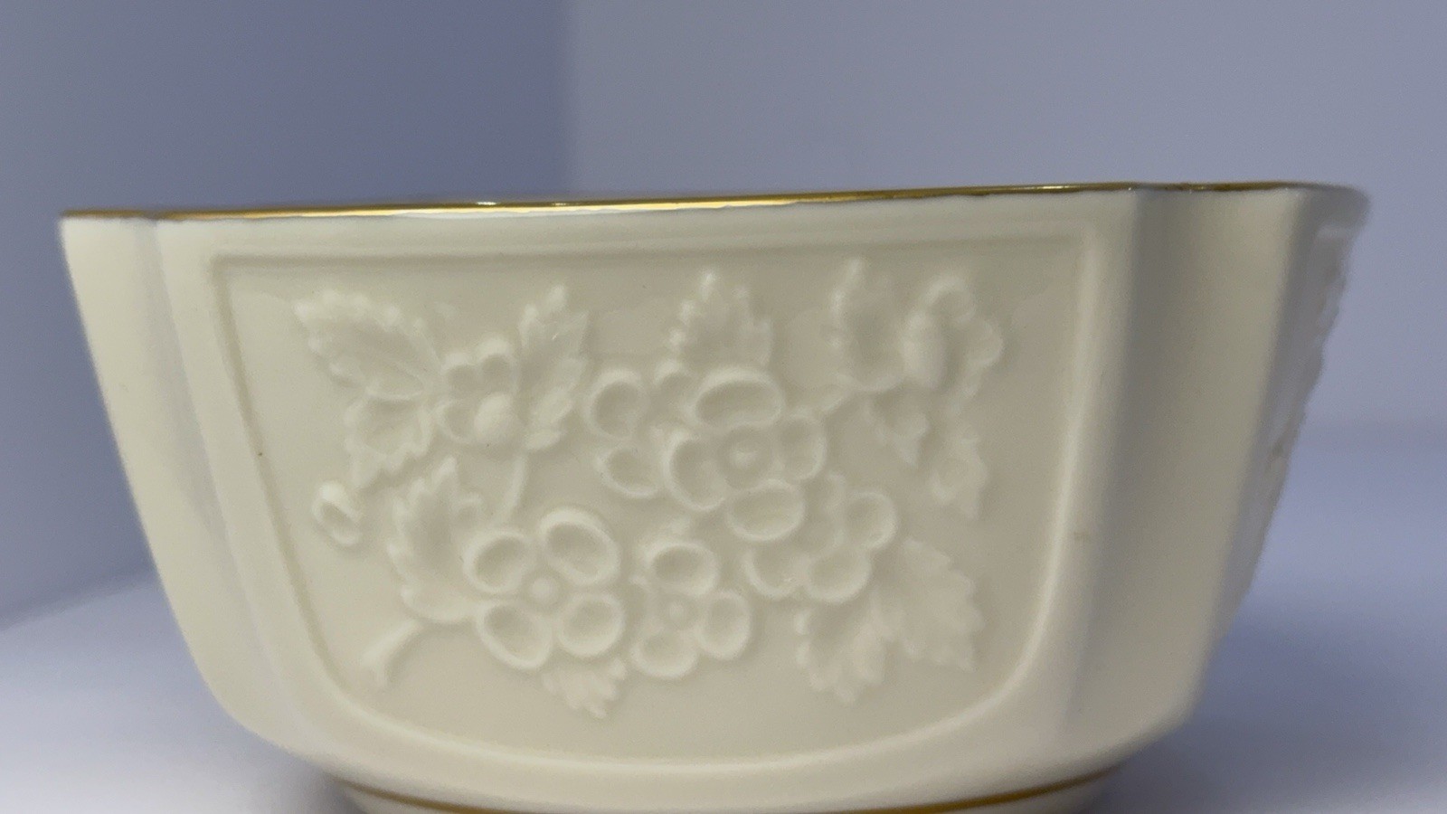 Vintage Lenox Ivory China 24K Gold Trim Grapevine Serving Bowl Candy Dish