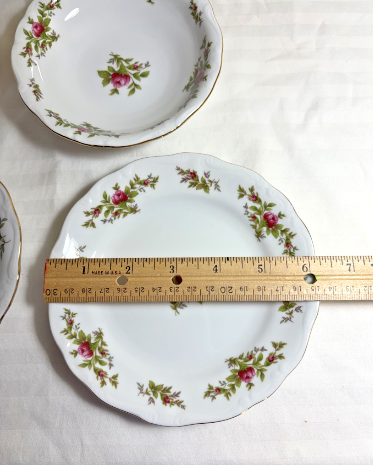 Johann Haviland Moss Rose fine china teacup and saucer 4 piece set