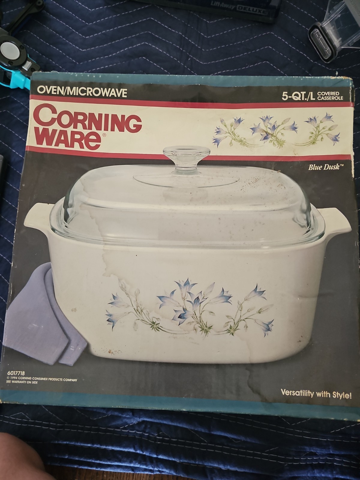 Corning Ware Blue Dusk A-5-B 5 Liter Dutch Oven Casserole Dish. V10