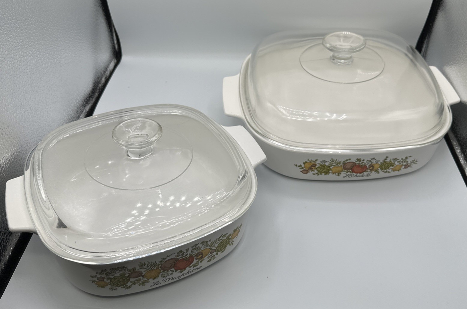 Corning Ware Spice of Life A-2-B A-10-B Casserole Dish Set w/ Glass Lids 4 Pc