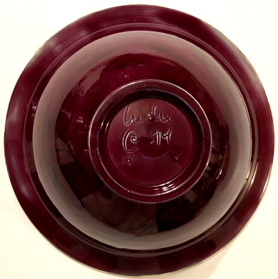 LULU Pottery Black White Contemporary Decorative Circle ’94 Vintage Ceramic Bowl
