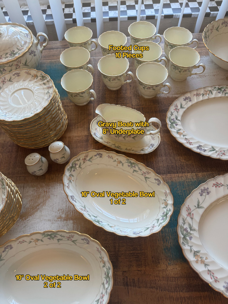 Noritake Brookhollow China Pieces 4704 Plate Cup Bowl Saucer Tray Teapot Shaker
