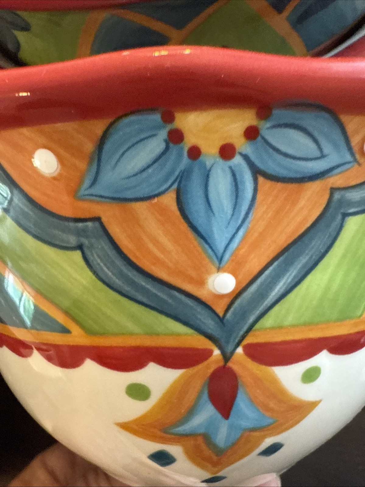 Espana Pasha Soup/ Cerial Bowls Earthenware Set -8 EUC