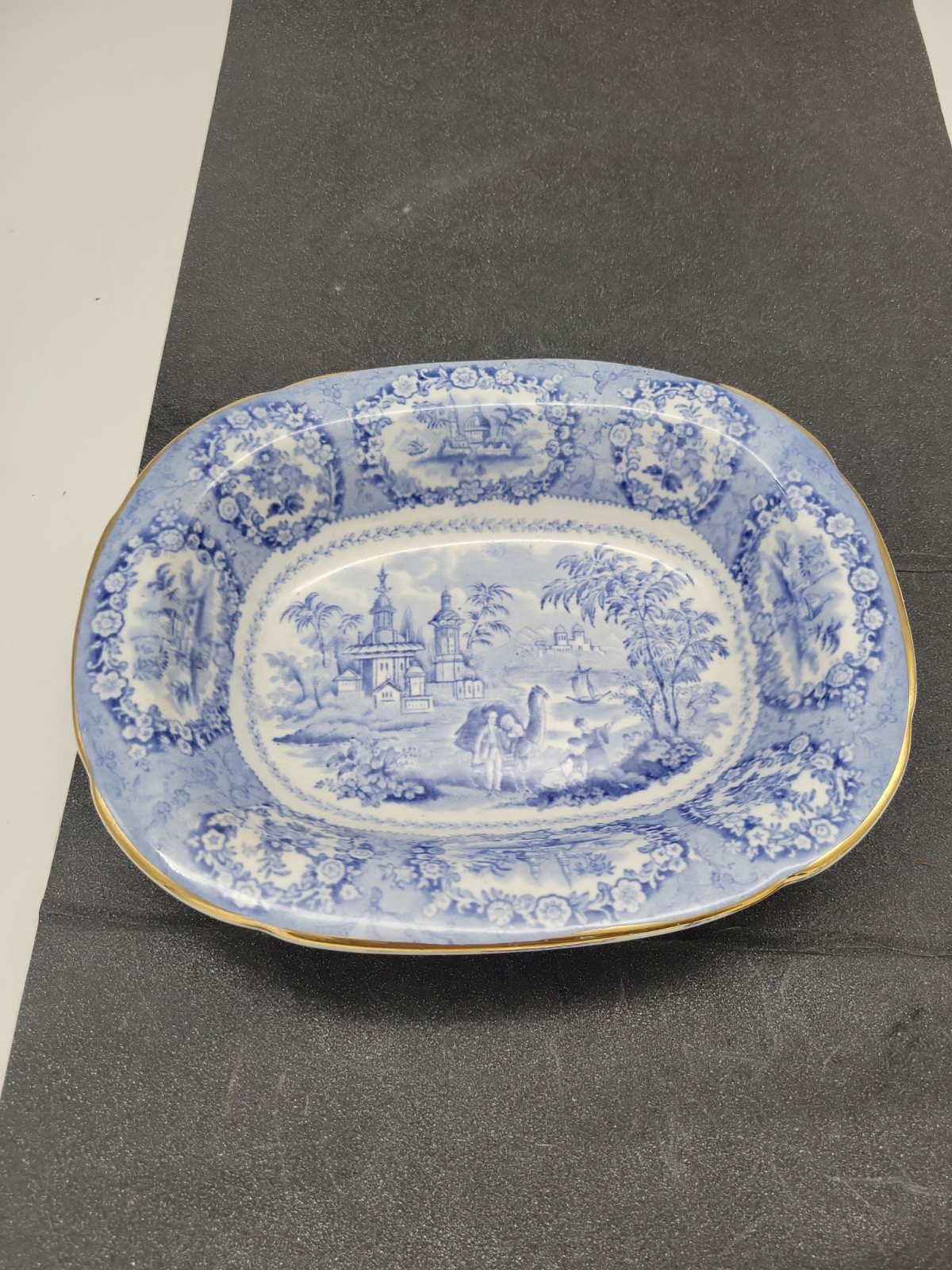 Antique Ridgways England Oriental Transferware Open Vegetable Dish 8.5″ x 6.75″
