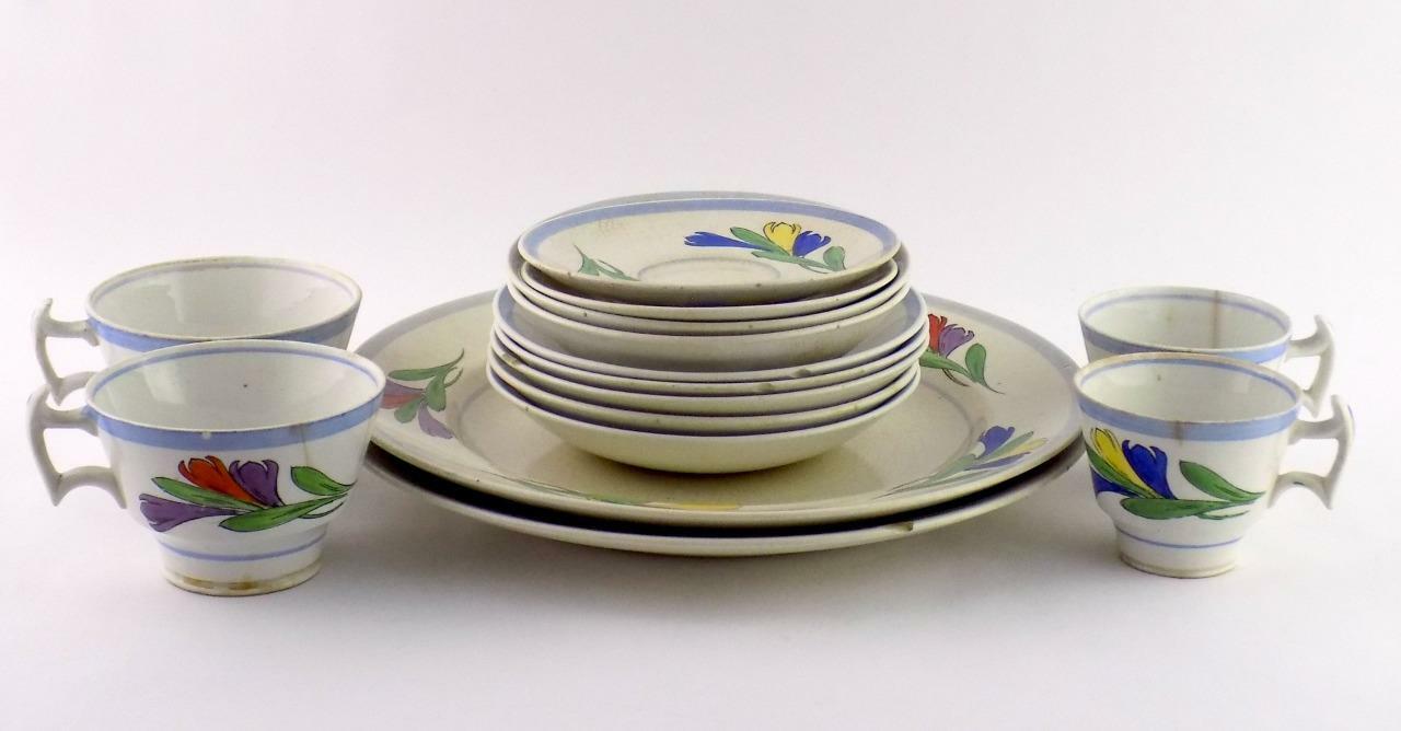 Lot of 15 Pcs of Booths Silicon China Crocus Pattern Dinnerware Cups Dishes +