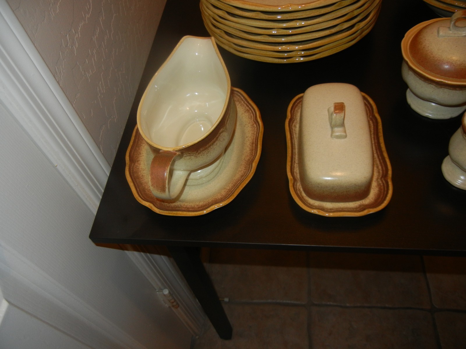 Vintage MIKASA Whole Wheat E8000 Stoneware Dinnerware Set, 35 pieces – PRISTINE!