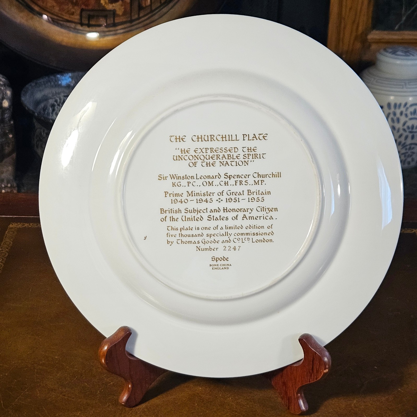 Spode The CHURCHILL Bone China Plate, England, 10.5″, #2247 of 5,000 Ltd Edition
