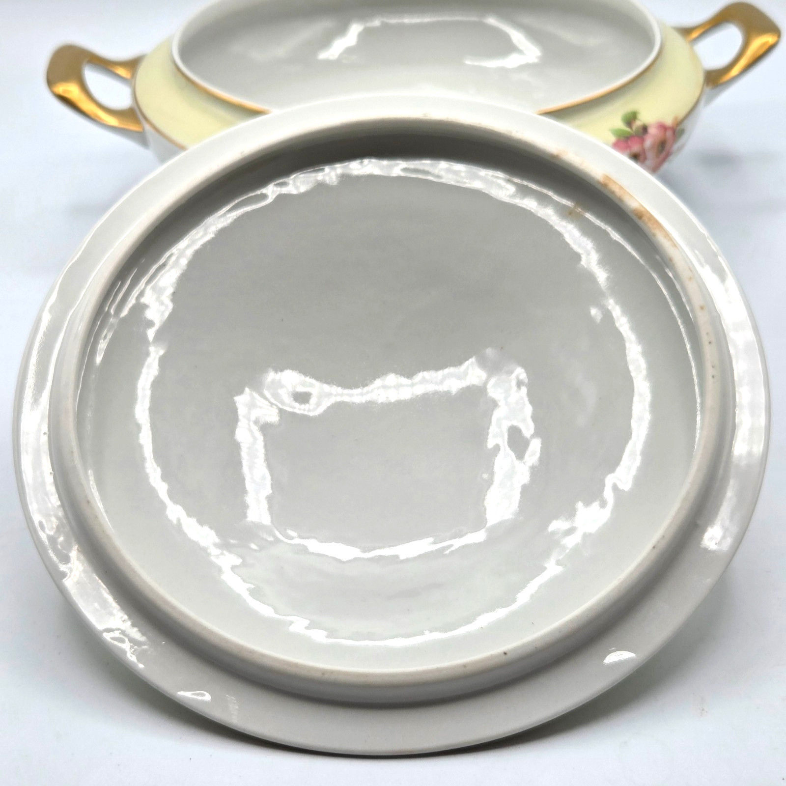 Jackson China Floral Covered Casserole Dish with Lid Gold Rim VINTAGE