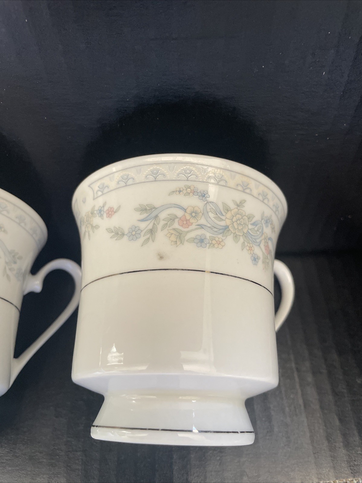 Two Tea Cups Somerset By NL Excel Coffee China floral porcelain Antique Vintage