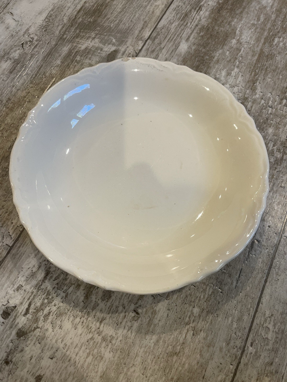 VTG Edwin Knowles Semi Vitreous Serving Bowl 8 1/4 Inches White
