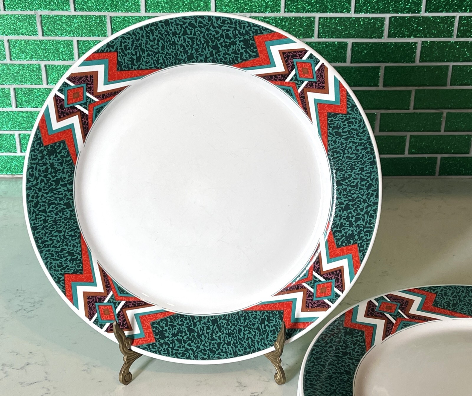 Lot of 6 Gibson Housewares Mojave Design Southwest 11-3/4 inch Dinner Plates