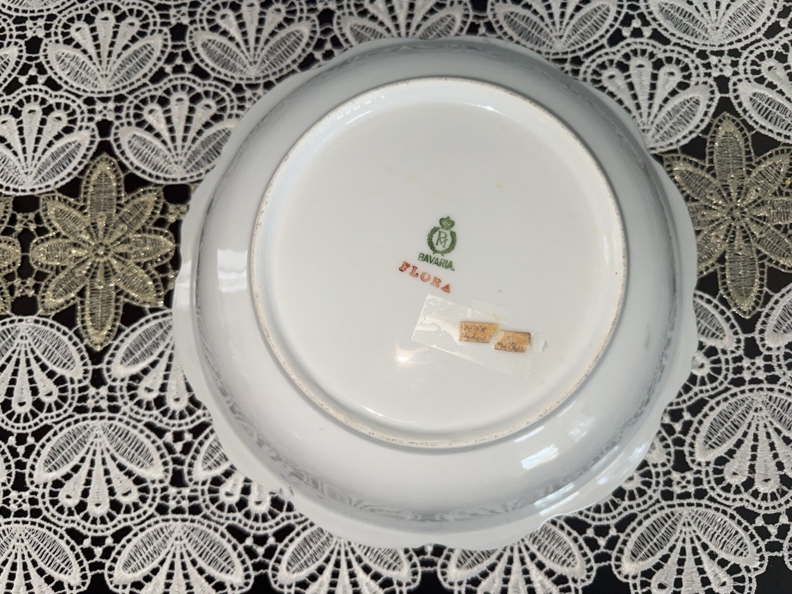 Beautiful! Antique PM Bavaria “ Flora ” 10” Porcelain Portrait Bowl
