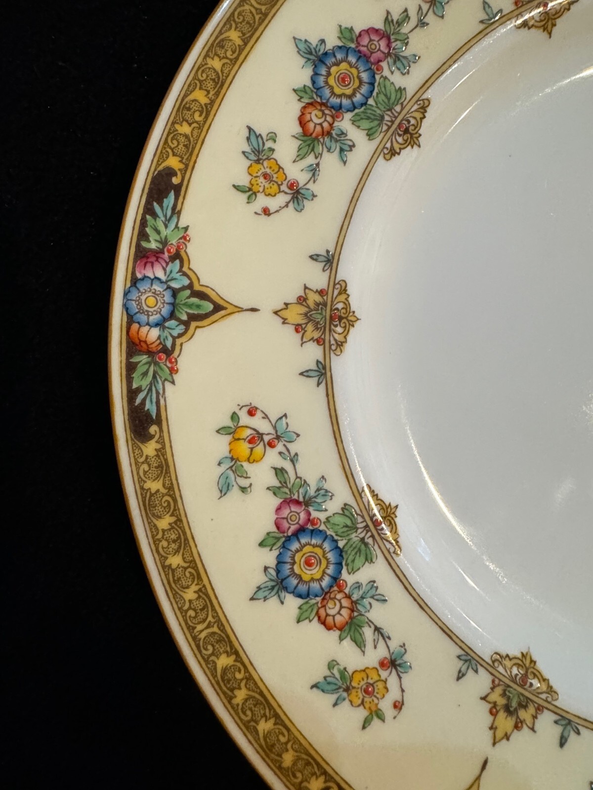 Antique Minton Eloise Orange Porcelain 9-piece Place Setting