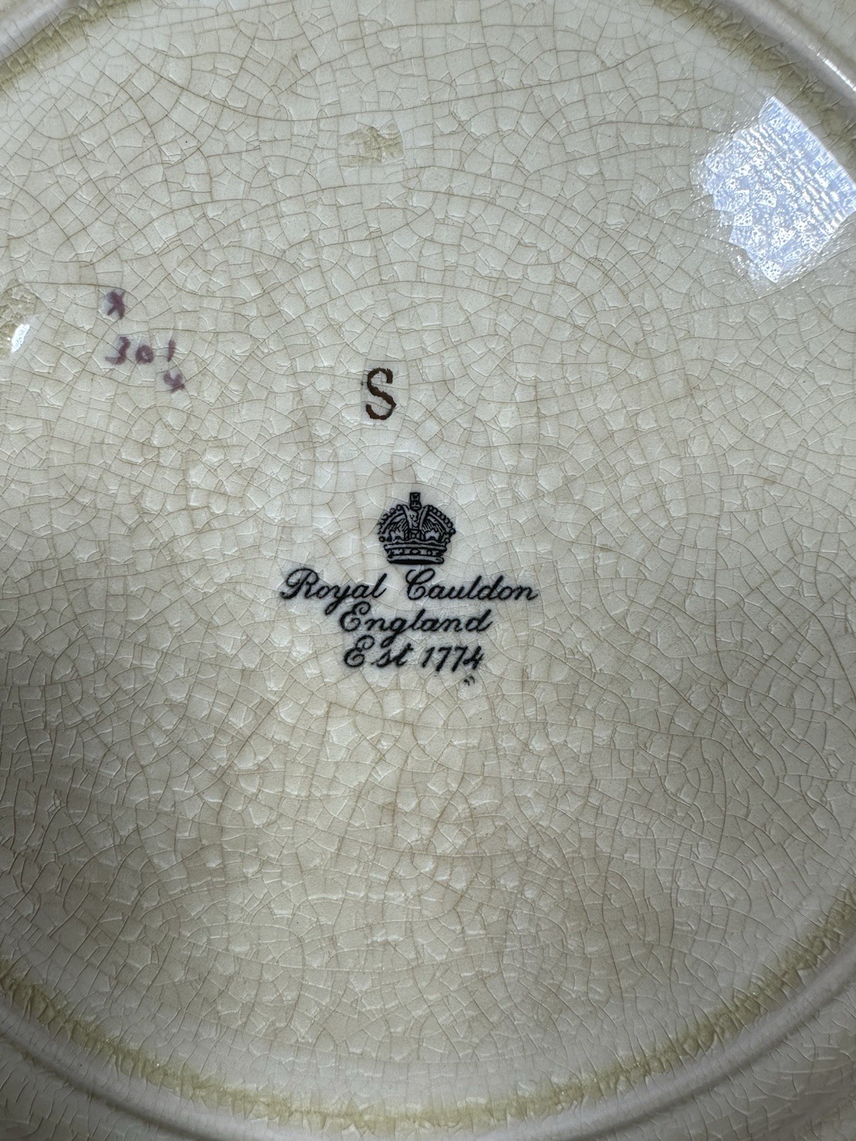ROYAL CAULDON 11 7/8 ENGLAND-‘BRISTOL IRONSTONE’CHOP PLATE PLATTER