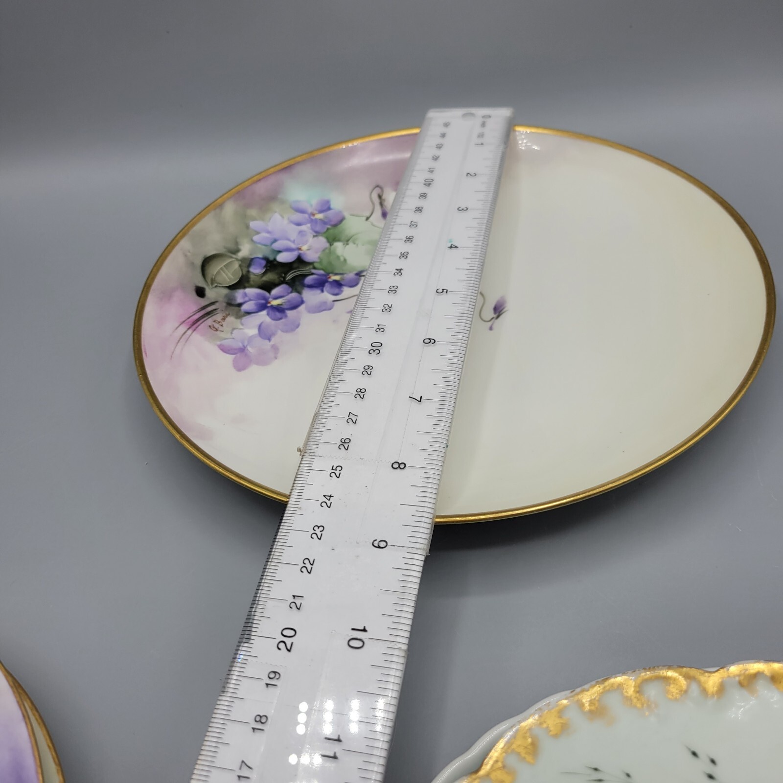 Set Of Vintage Miss Matched Purple Dessert Plates, Set Of 6 From 6″-8″