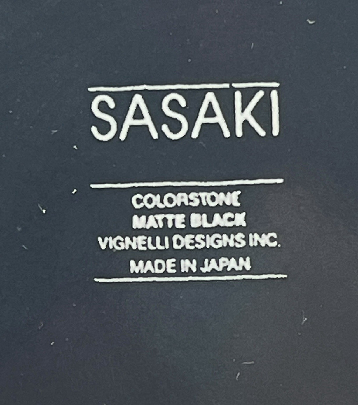 Sasaki Colorstone Salad Plate Matte Black Ceramic Japan 7.5” Excellent Condition