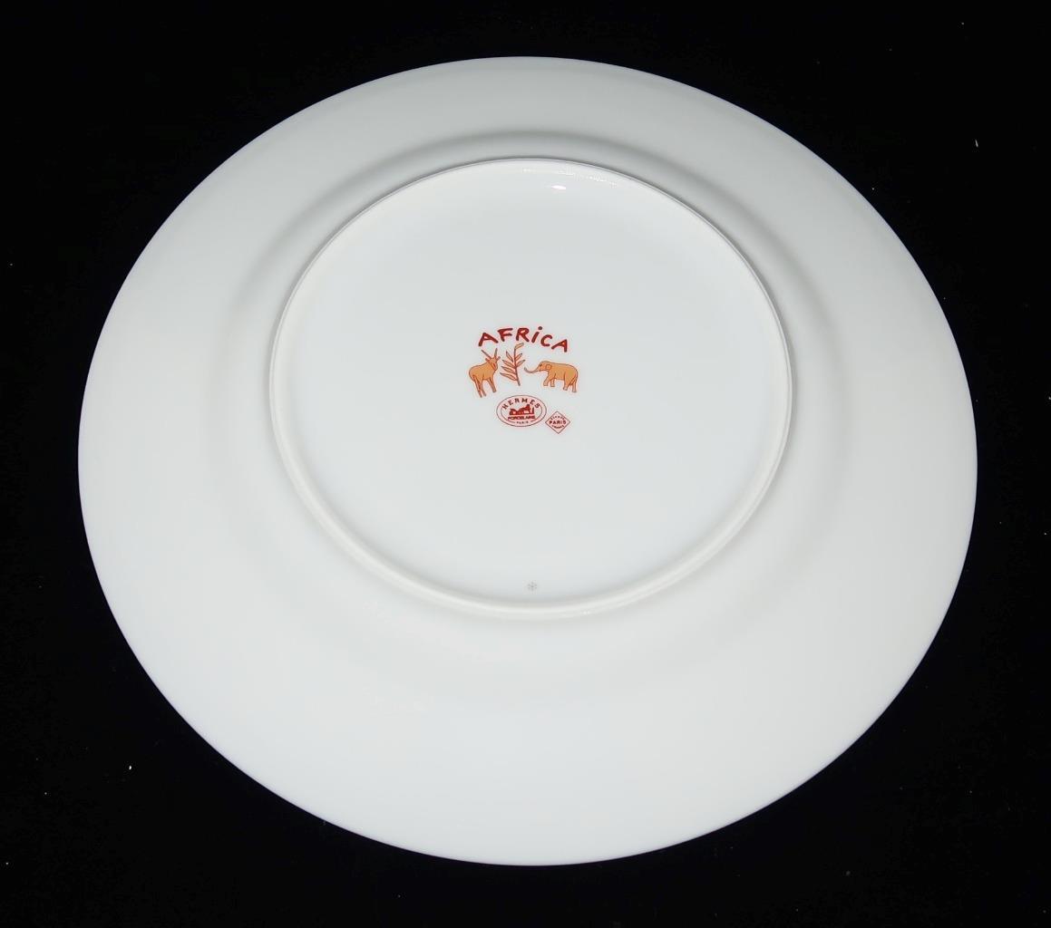 HERMES Porcelain AFRICA Yellow/Orange Salad Plate, 8 3/4″ Across