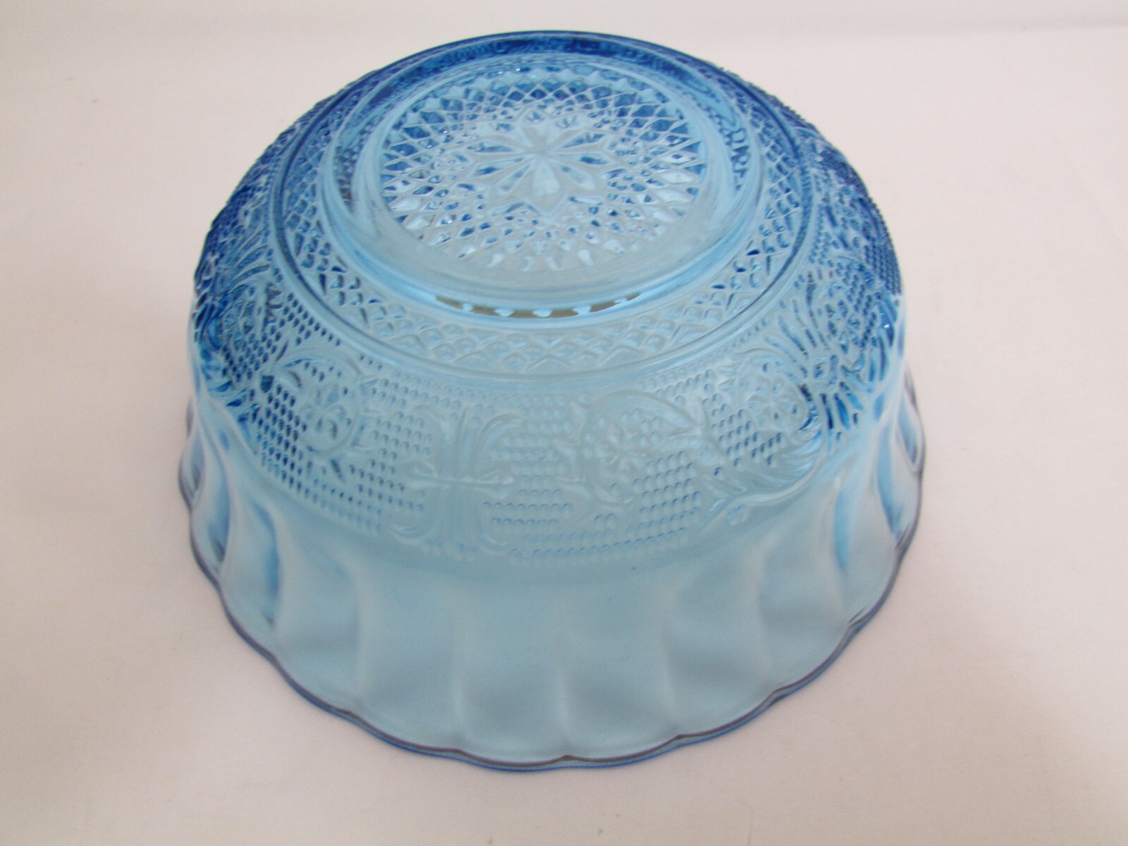 Vintage Glass Kig Blue Serving Bowls (2)