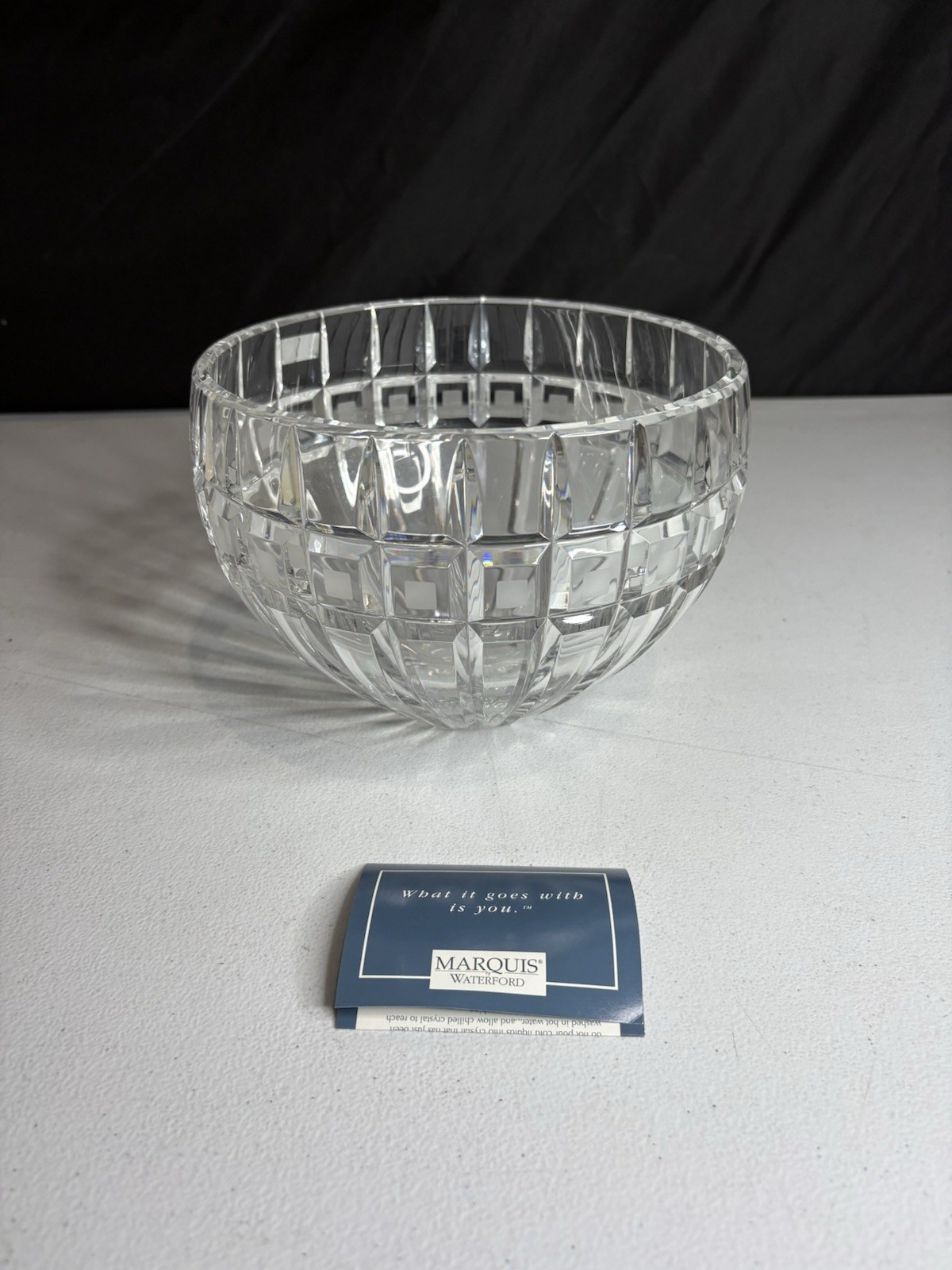 Marquis By Waterford Crystal Quadrata Bowl 7.5” Diameter Made In Poland
