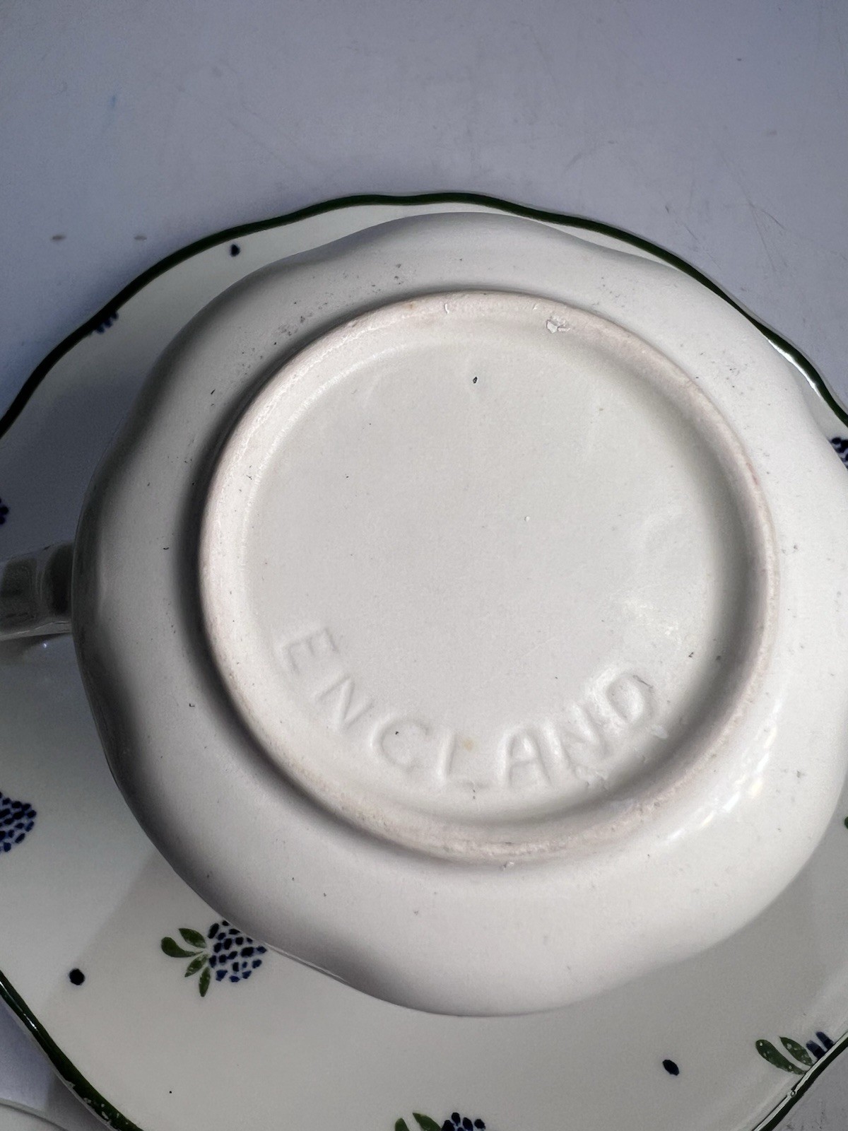 Vintage Johnson Brothers Ironstone Blue Berries 2-Teacup And 3 Saucers