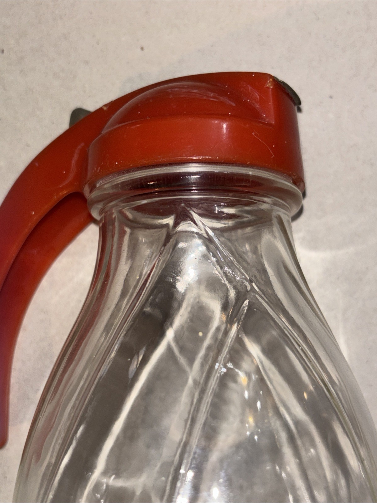 Syrup Dispenser Pitcher Federal Tool Corporation Chicago Red Handle Retro (O)