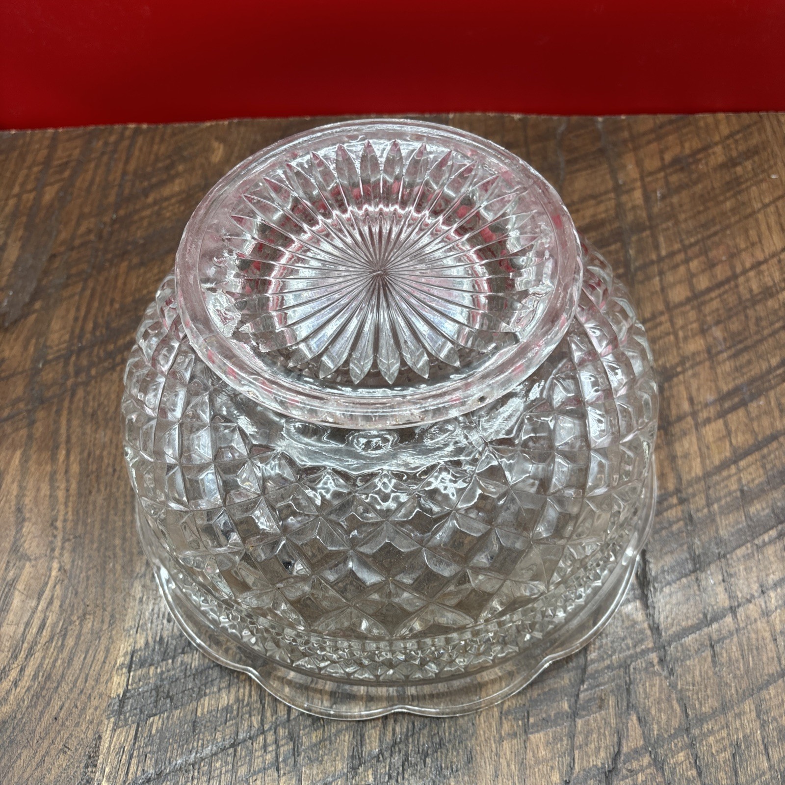 VTG Anchor Hocking Wexford Fruit Bowl Glass Centerpiece 1960-70’s 10”X6”