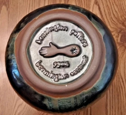Bennington Potters VT Equinox Glaze 1850 Pottery Lot of 3 Pie Plate Pitcher Bowl