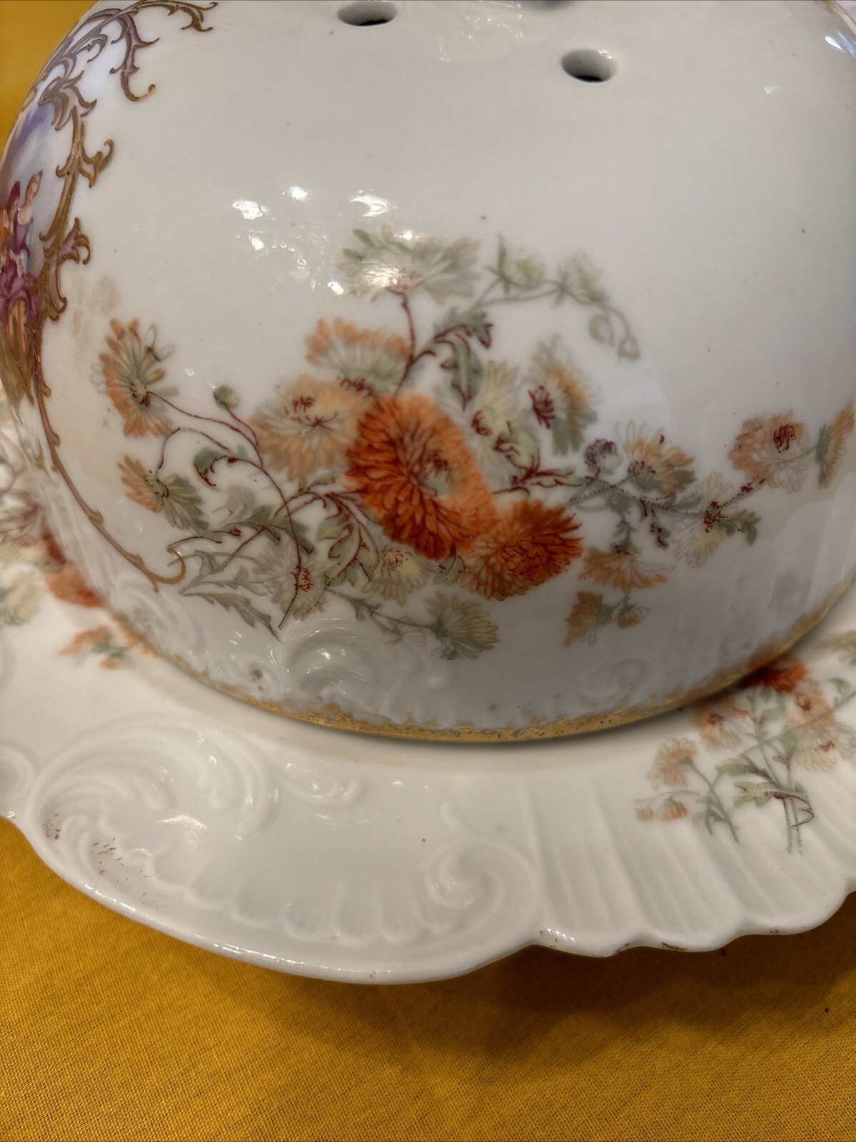 Limoges Victorian Scene Butter Dish-2-Piece