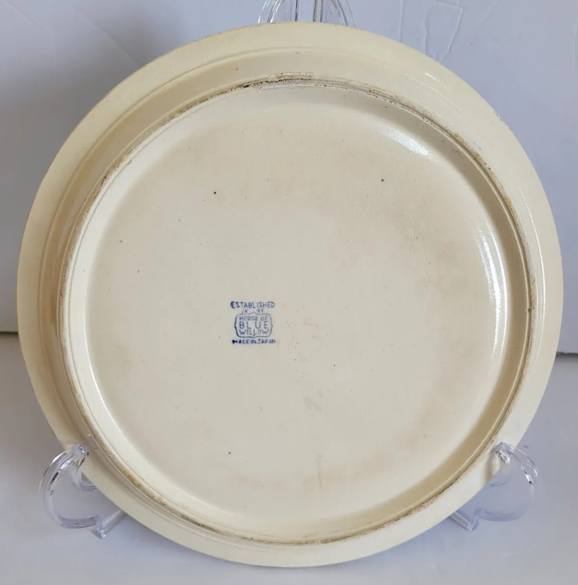 Set of 3 Blue Willow Divided Grill Plates made Japan **RARE STAMP**